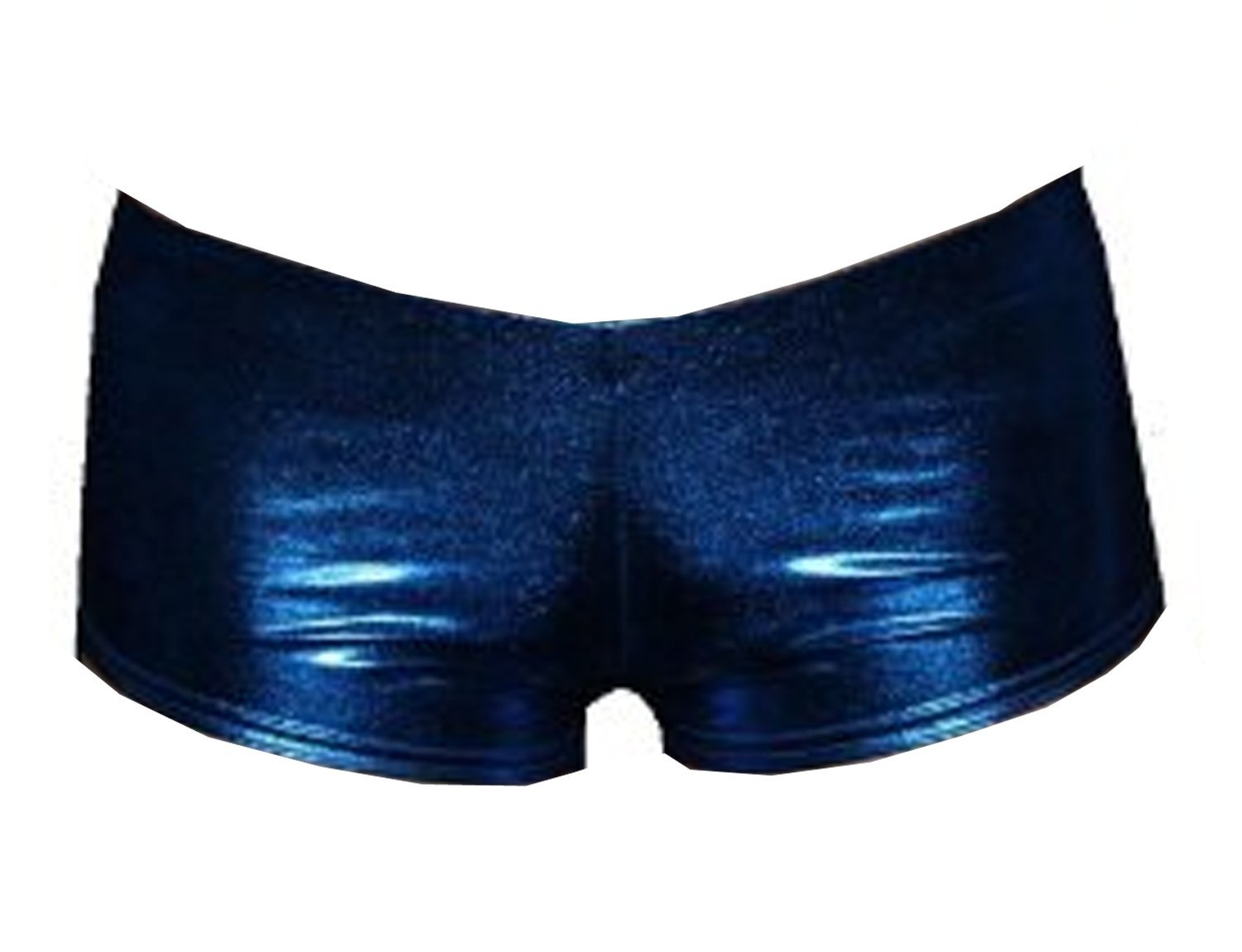 Insanity Sexy Wet Look Metallic Hot Pants/Shorts (S/M) Blue
