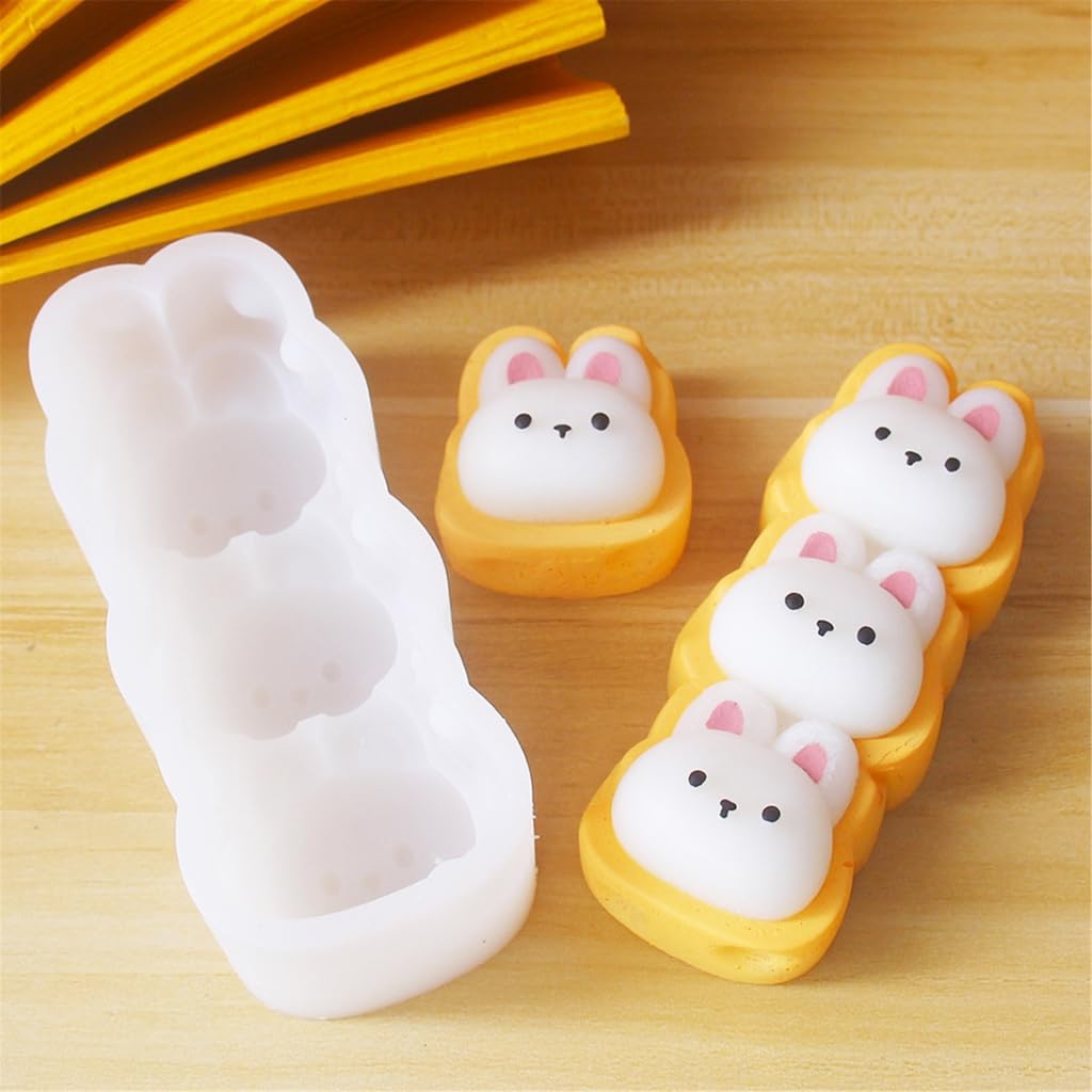 Stampi multiuso in resina epossidica a forma di coniglio, stampi flessibili per ornamenti e conigli adatti per dolci e regali fatti a mano