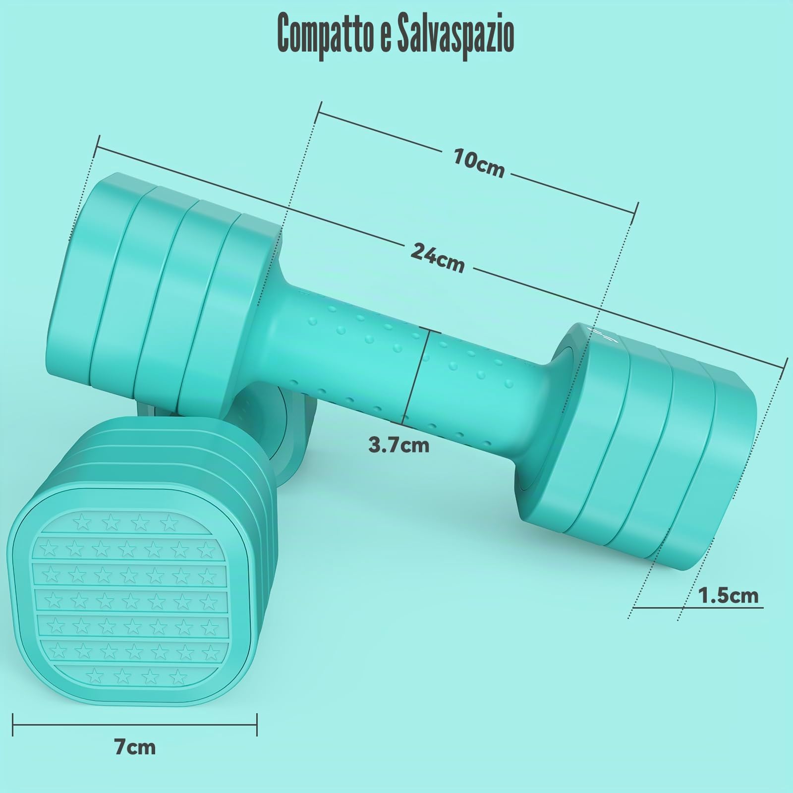 Sportneer Set di manubri da donna, regolabili, da 0,9 a 2,3 kg, set di manubri 4 in 1, pesi compatti per donne, casa, palestra, allenamento fitness (blu)