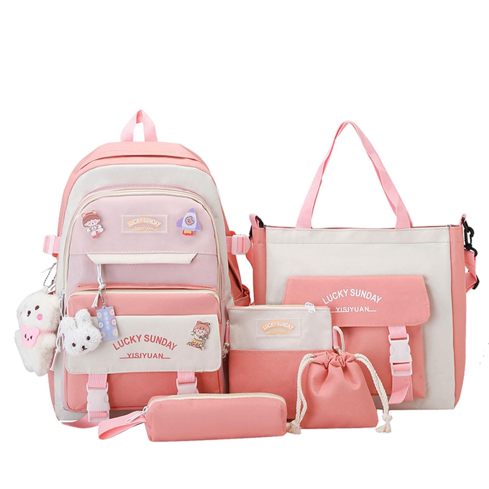 Kit combinado de mochila de lona, kit combinado de mochilas de lona, juego combinado de mochila escolar de lona para niños, niñas, adolescentes y estudiantes