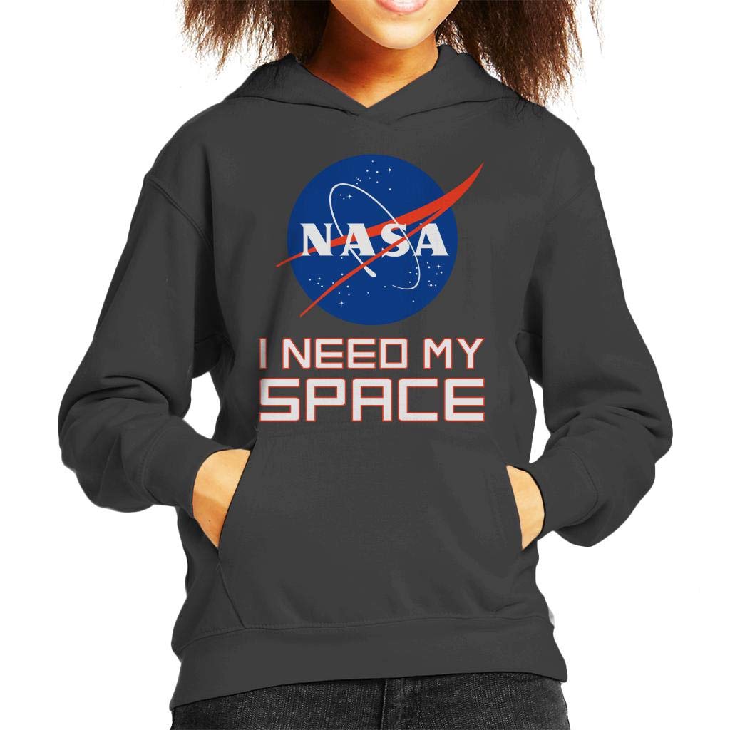Nasa I Need My Space Kid's Hooded Sweatshirt Charcoal
