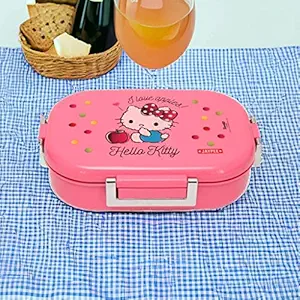Stainless Steel Missteel Lunch Box | Printed Kids Lunch Box | Tiffin Box (Pink)