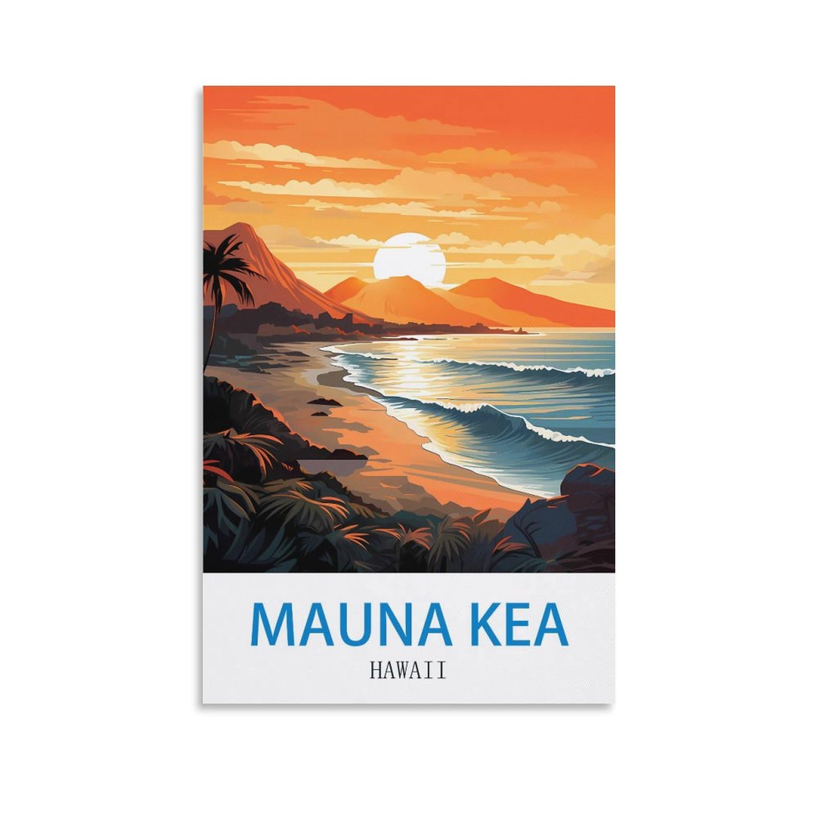 EZMLFA Diamond Art Kits Adults,Mauna Kea Hawaiis,5D Dimond Picture, Crystal Gem Art Crafts for Boys Girls, DIY Mosaic Creations Set for Home Decor 50x60cm