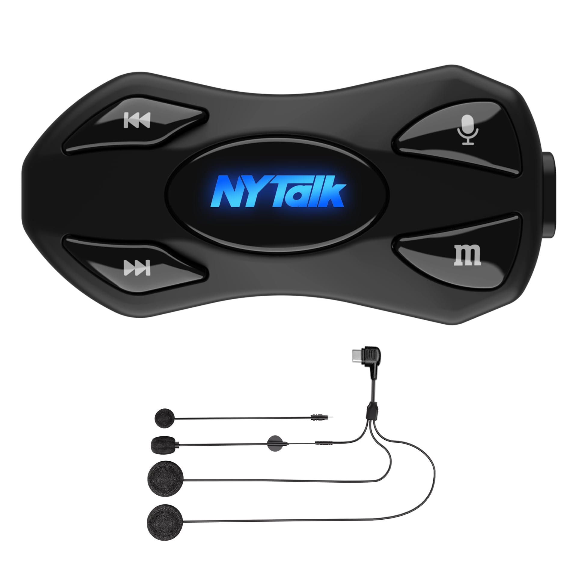 N2 Intercom Bluetooth per 2 motociclisti, portata di 1000 m, cuffie per casco da moto con 40 mm Hi-Fi, audio multitasking, condivisione musicale
