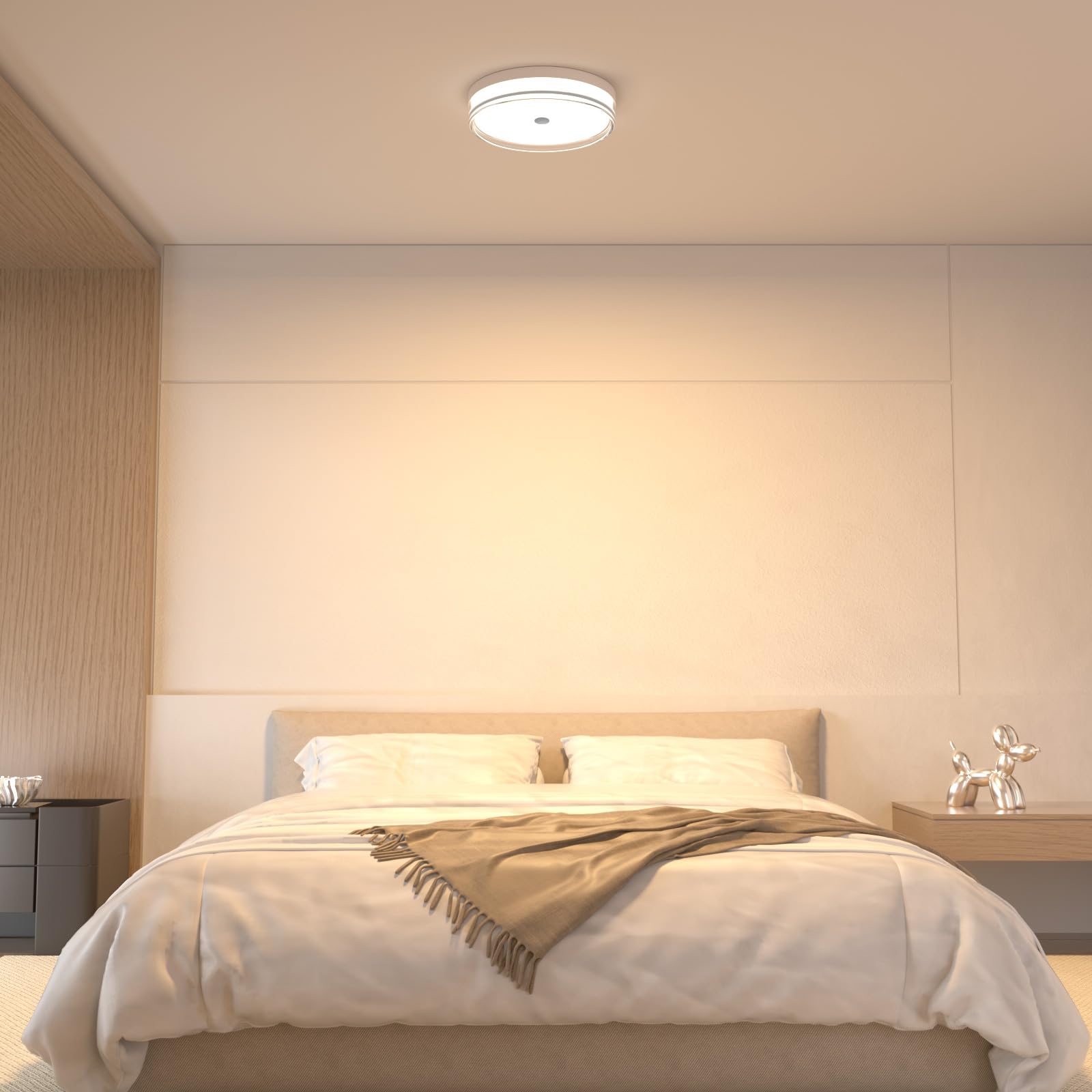 LVL LED Deckenleuchte Weiß Rund Modern, 24W 30cm Deckenlampe for Wohnzimmer Schlafzimmer Küche Flur