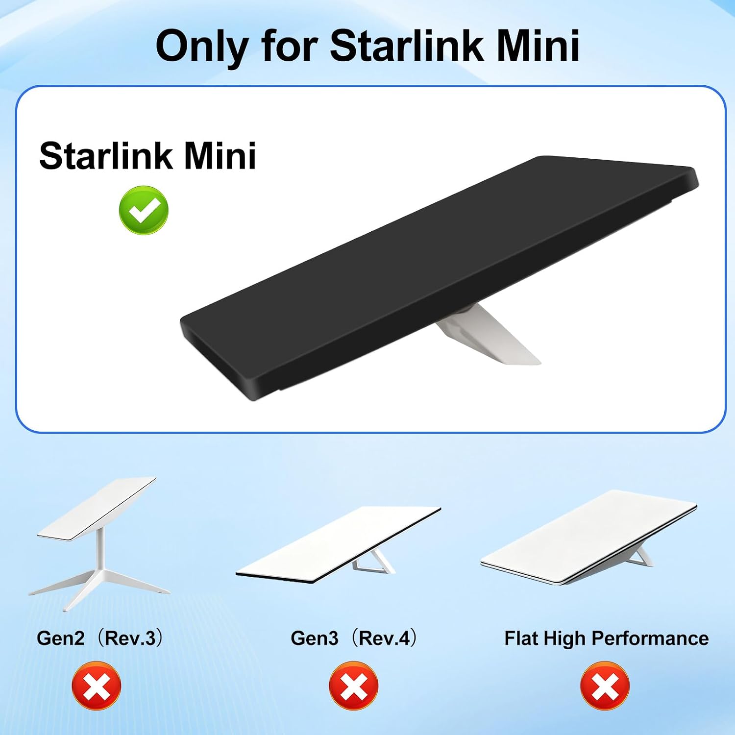 Silicone Protective Case Compatible with Starlink Mini Satellite Dish Waterproof Hailproof Portable Cover Accessory with Black Masking Plate for Outdoor Camping RV