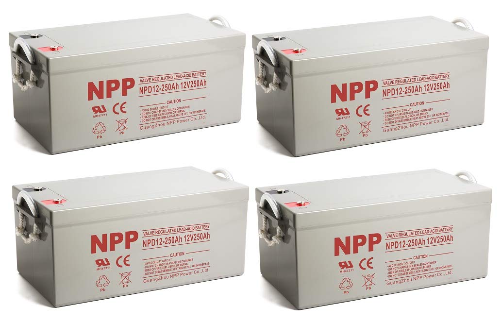 NPP NPD12-250Ah (4 Pcs) 12V 250Ah Deep Cycle AGM Battery