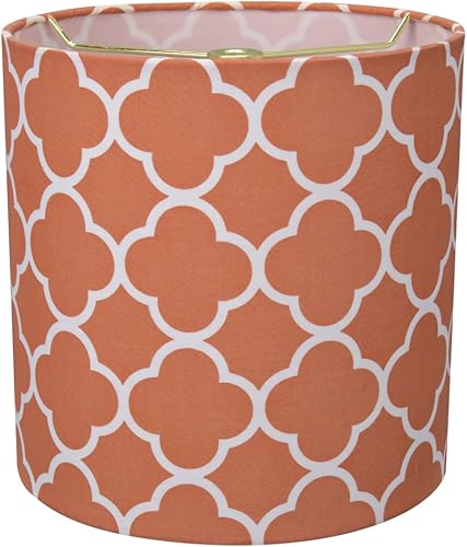 Miniatura 10 de Aspen Creative 31051A, pantalla de lámpara de construcción de araña con forma de tambor de tapa dura de transición (cilindro) en lino, 8 pulgadas de