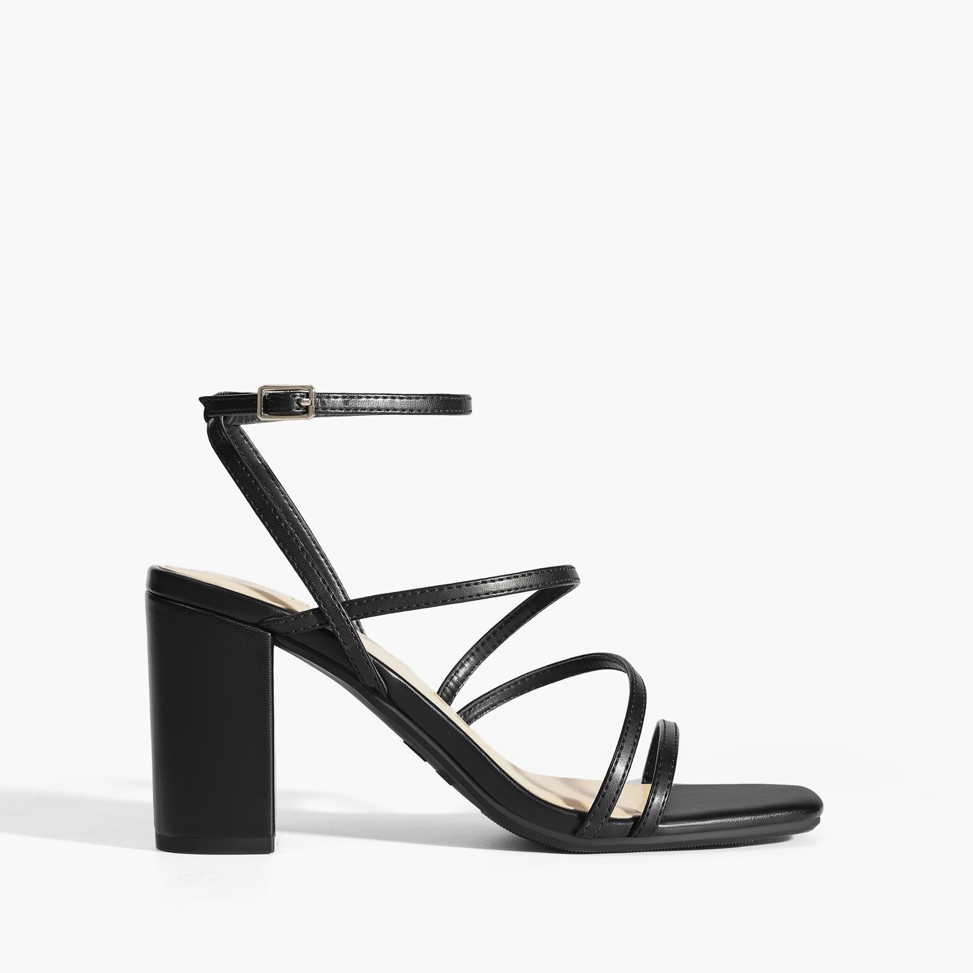 DREAM PAIRS Women's Heels Chunky Block Strappy Square Open Toe Ankle Buckle Heeled Sandals Wedding Party Dress Shoes SDHS2428W