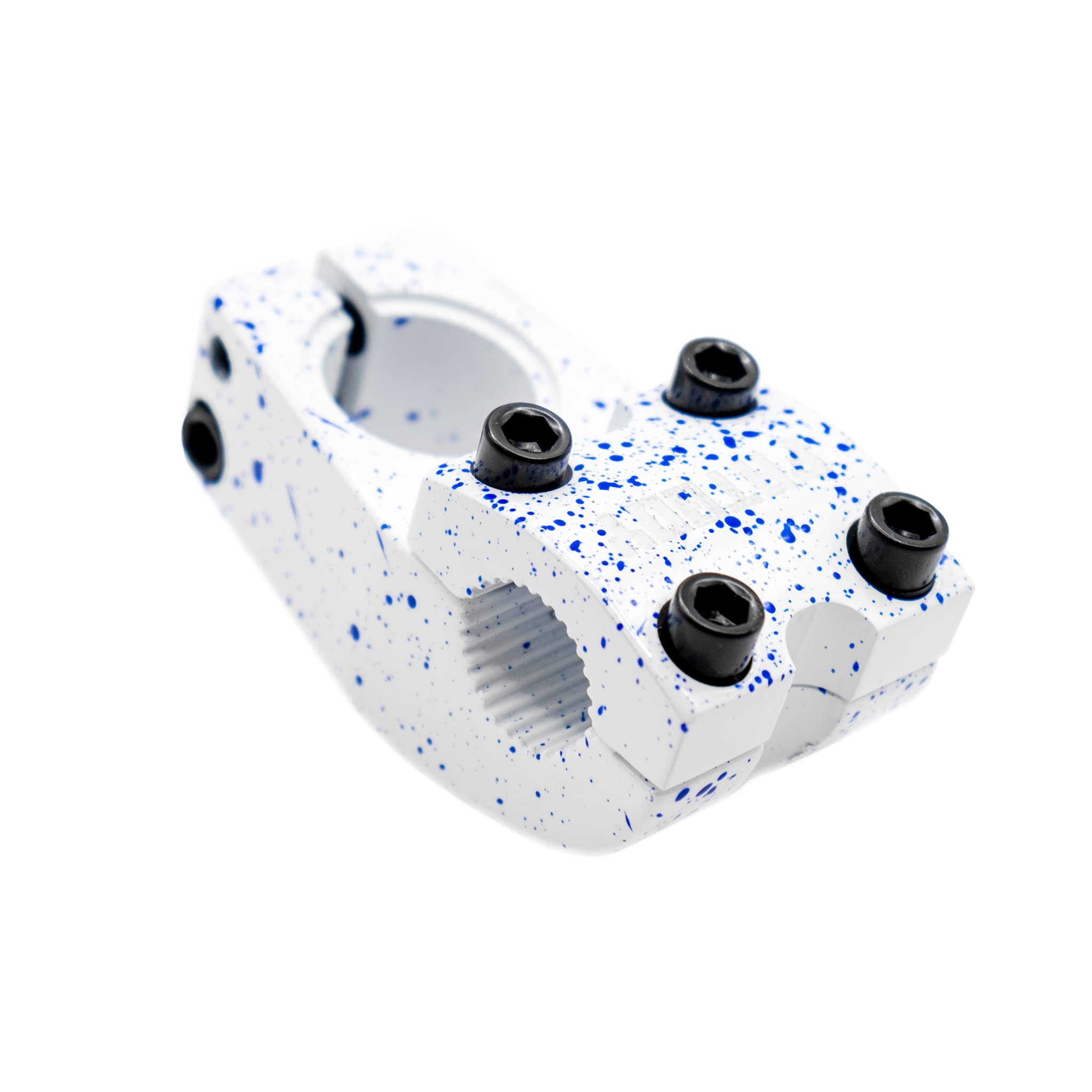 Fatboy Mini BMX Stem - (22.2mm Handlebar Clamp) (White/Blue Splatter)