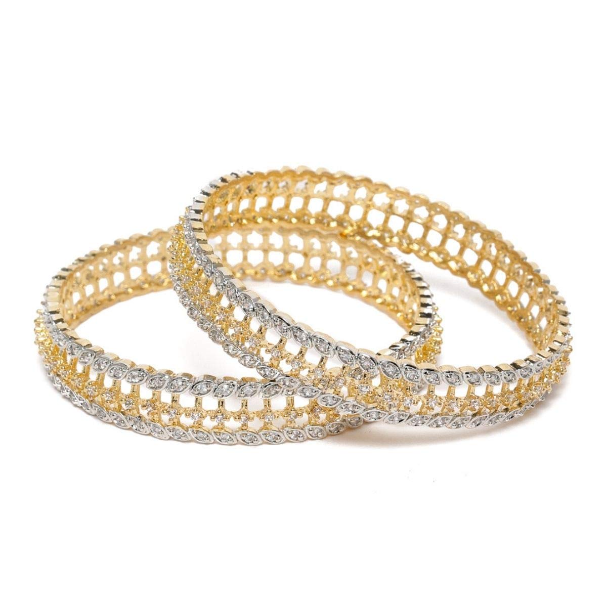 See full amazon price history chart for ACCESSHER Set Of 2 Gold-Plated White AD-Studded Handcrafted Bangles For Women & Girls ACCESSHER Set Of 2 Gold-Plated White AD-Studded Handcrafted Bangles For Women & Girls (B0913C1XGL) Amazon Price History, Amazon Price Tracker