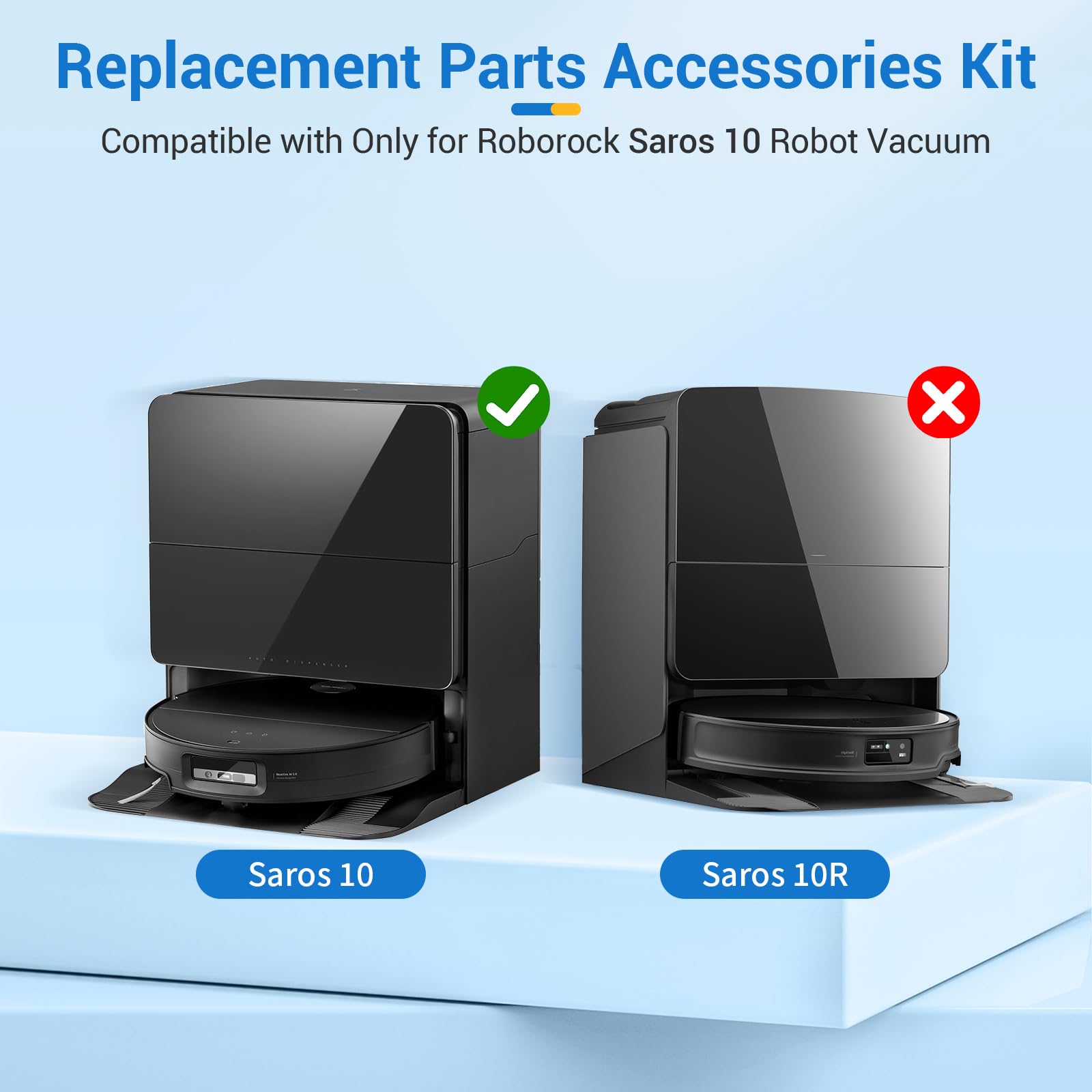 Kit Pièces De Rechange Pour Robot Aspirateur Roborock S10 - 1 Brosse Principale + 6 Latérales + 12 Chiffons + Filtres