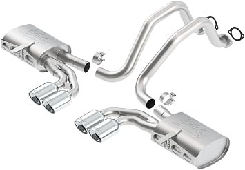 BORLA 140428 Cat-Back Perf. Exh. Sys. for 97-04 Chevrolet Corvette C5 V8 & Corvette Z06 C5 V8 T-304 Stainless Steel ATAK Dual Center Rear Exit Dual 4.25"x3.5" Oval Polished T-304 Tips Each Side