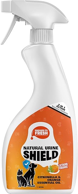 PRESSED TO FRESH Natural Dog & Cat Repellent Spray - Deodoriser & Deterrent  Neutralises Pet Pee Odour, Fouling & Marking in Your Home and Garden  Urine Enzyme Destroyer  500ml