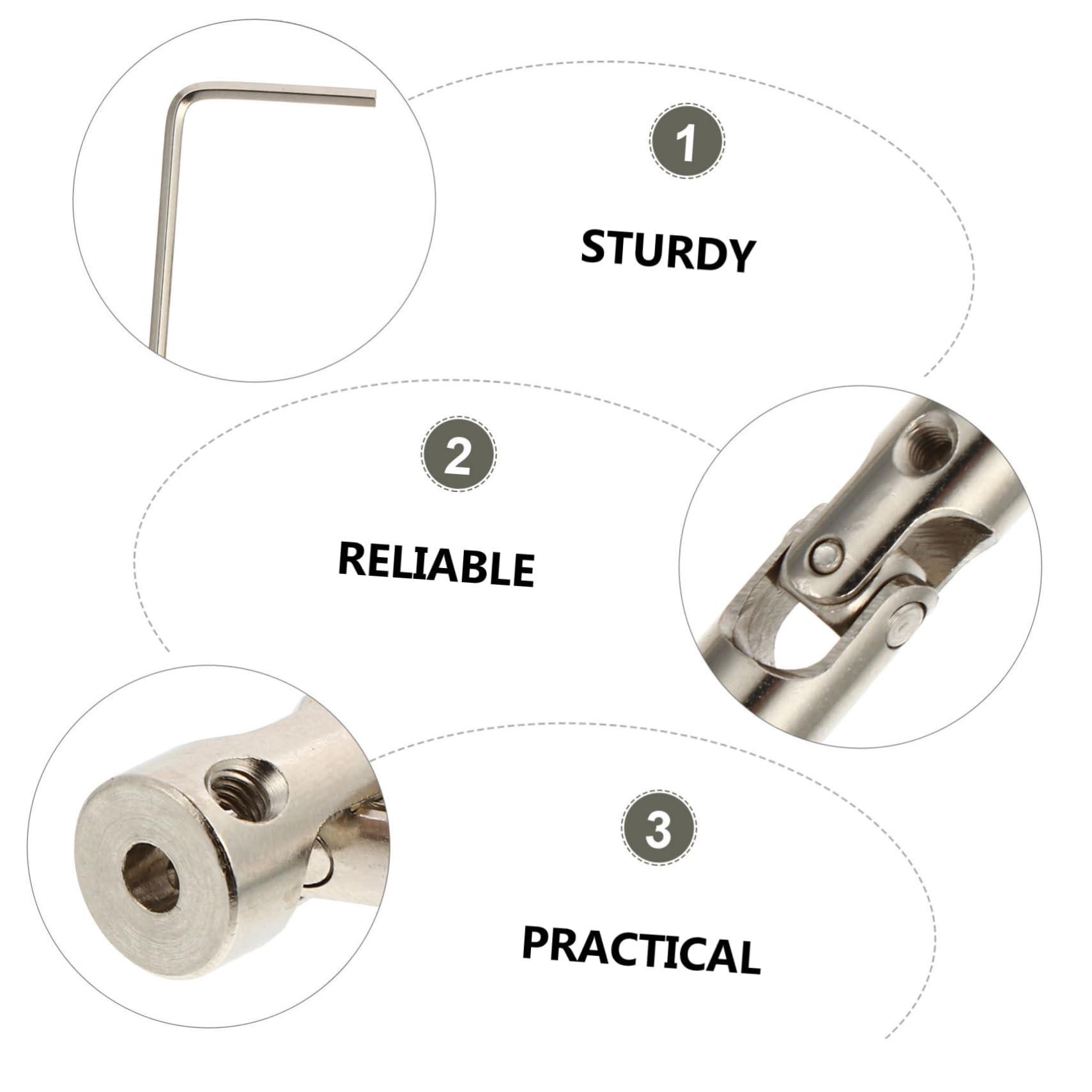 STOBAZA 1 Set Joint Coupling Shaft Coupler Durable Material Couplers Screws for DIY Model Connecting Tools