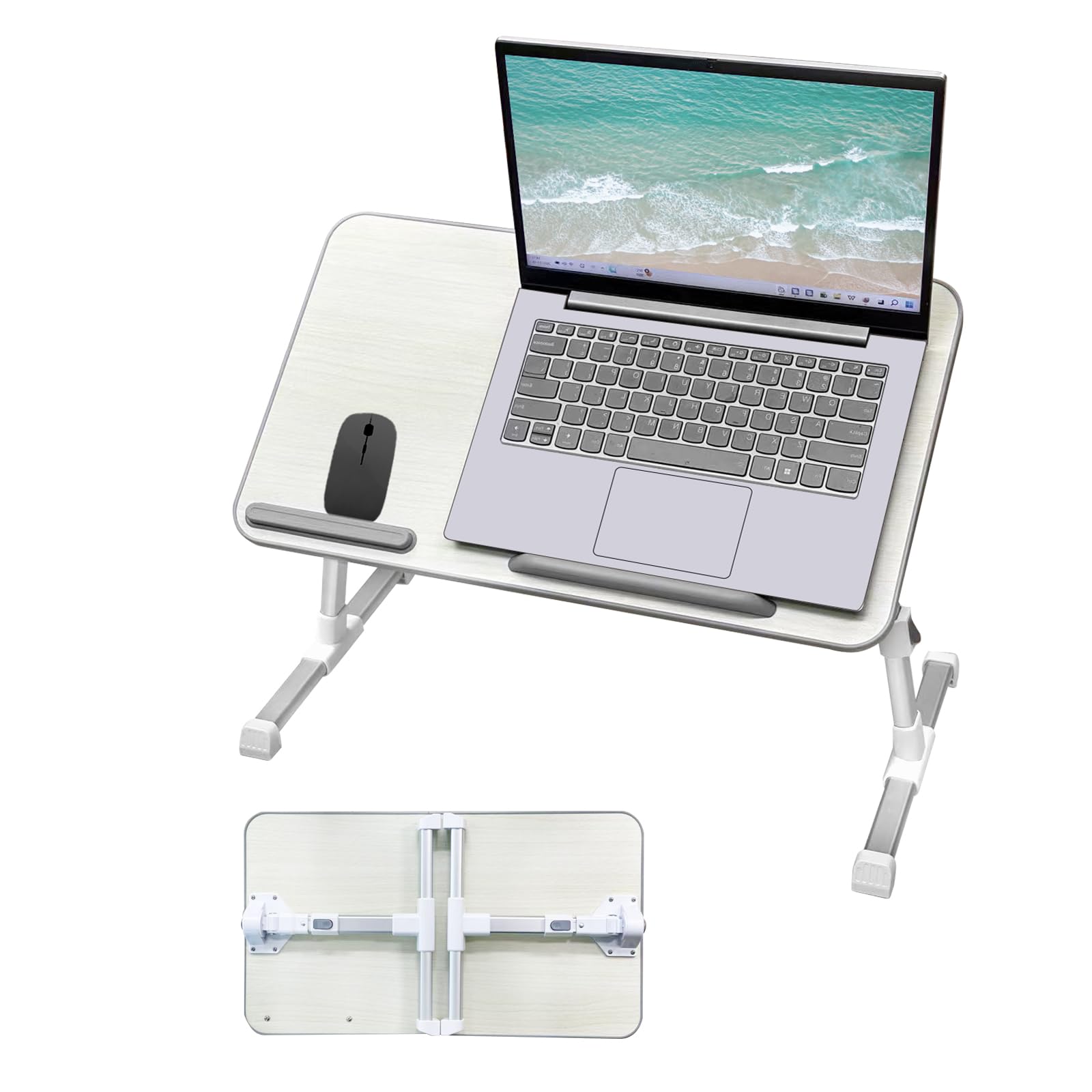 Stojak na laptopa z regulacją wysokości i kąta nachylenia do łóżka, przenośne biurko do laptopa i pisania, lekkie tace śniadaniowe do jedzenia, pisania, czytania dla dorosłych i dzieci