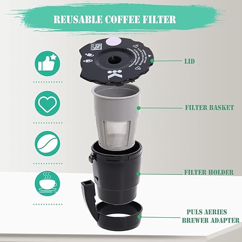 Miniatura 3 de Filtro de café reutilizable compatible con cafeteras Keurigg My K Cup 2.0 K300 K250 K350 K375 K400 K450 con cepillo de limpieza de cápsulas de