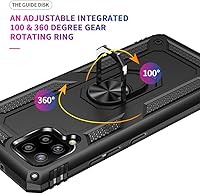 Vista 4 de Funda para Galaxy A42 5G, con protector de pantalla HD, [grado militar] anillo de montaje en coche con soporte híbrido de policarbonato duro