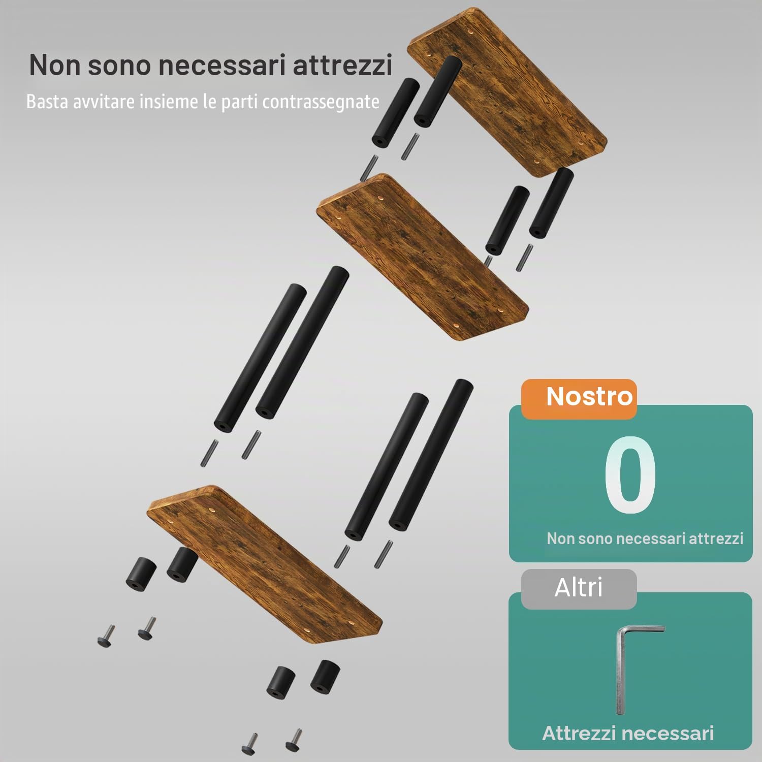 IBUYKE Tavolino da Salotto con 3 Ripiani,Tavolino Divano,Marrone WST009H | 40 x 18 x 62.5 cm,Comodino Sottile per Soggiorno,Camera da Letto, Ufficio, Montaggio Senza Attrezzi