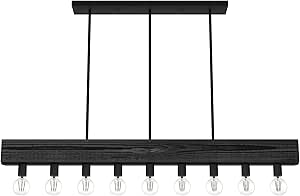 Hunter - Donelson 9-light Natural Black Iron, Extra Large Chandelier, Dimmable, Transitional Style, for Bedrooms, Kitchens, Dining, Living Rooms - 19059