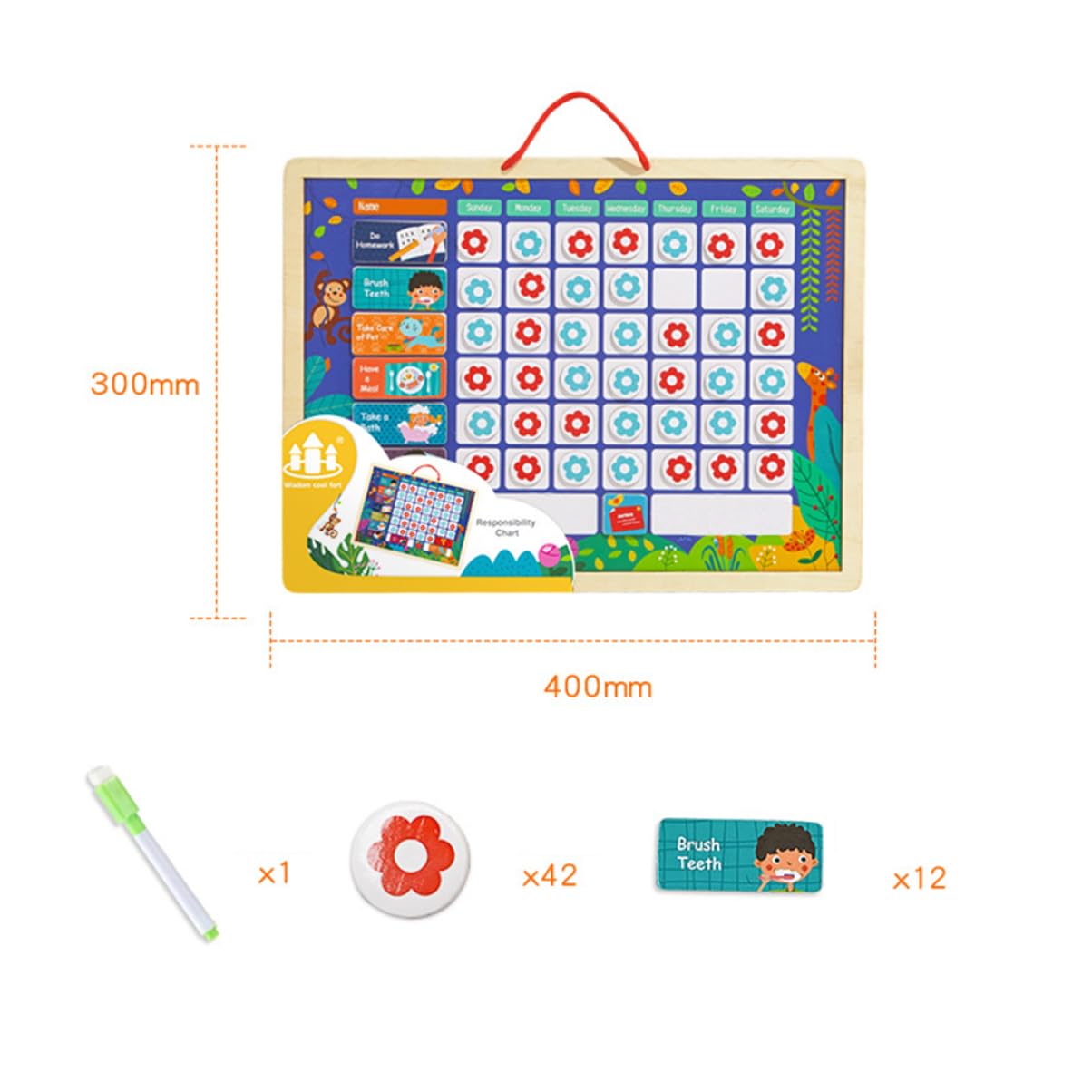 OFFSCH Tabla de Recompensas para Niños, Tablero Estándar de Madera