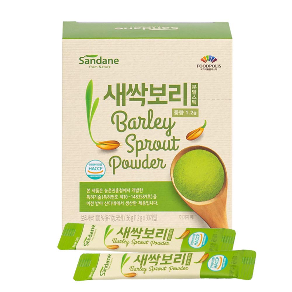 100% Korean Superfood Organic Nutrient Dense Greens Barley Sprout Powder Sticks (1.2g x 30sticks / 1 Box)