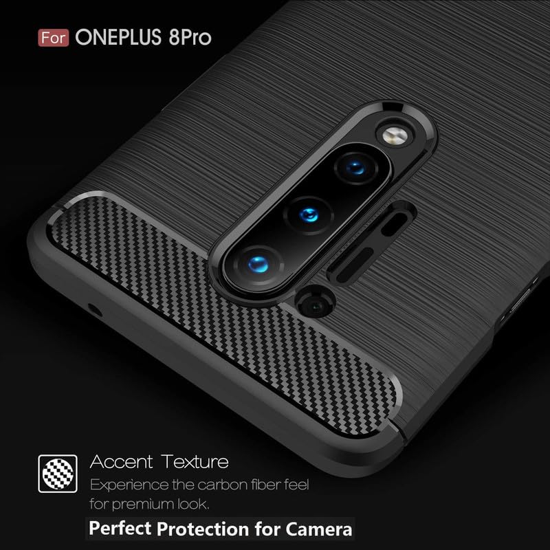 Image of Hybrid Carbon Fiber Back Case for OnePlus 8 Pro (Black)
