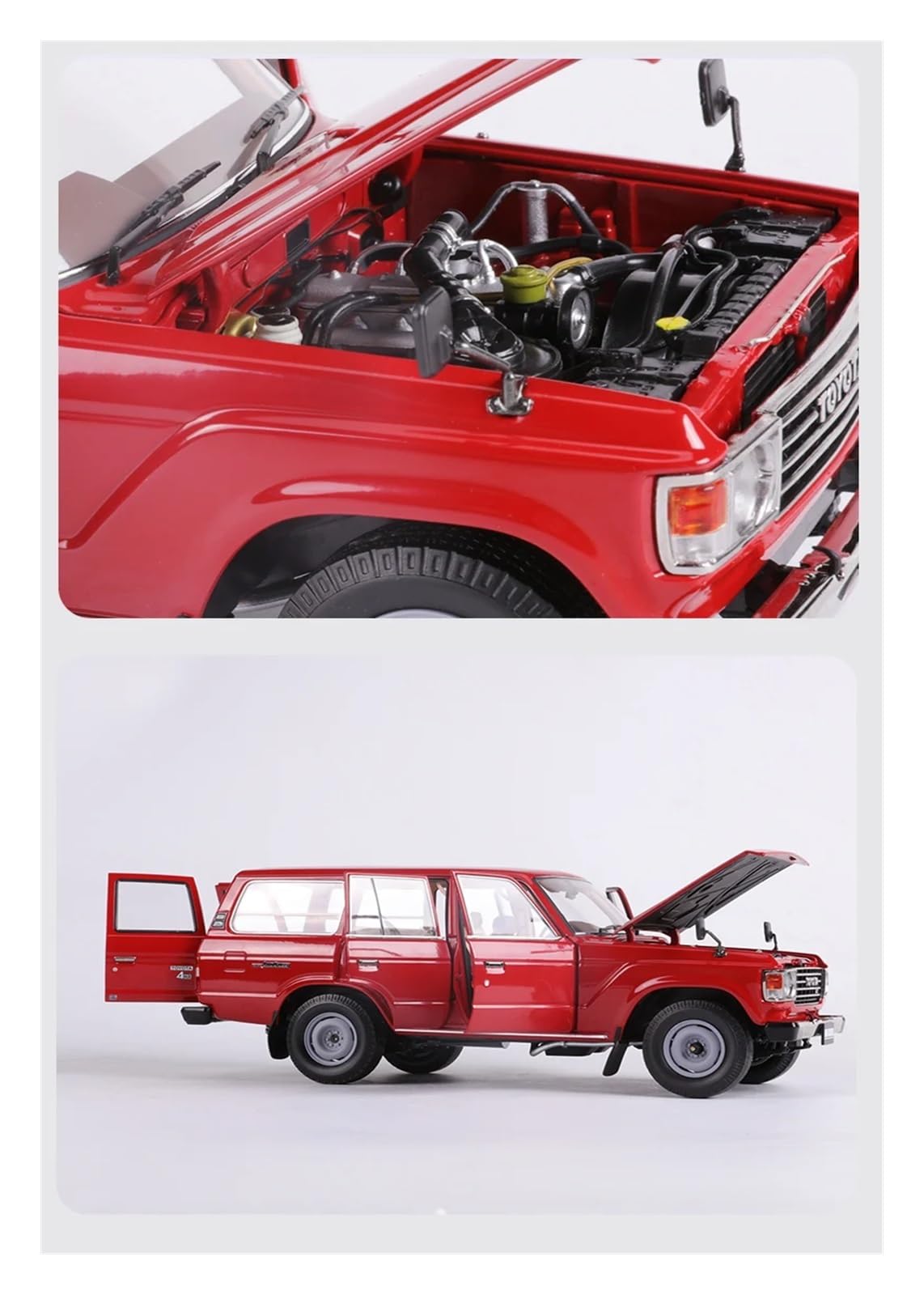 Modellino Di Auto In Lega Di Zinco 1:18 Adatto Per Toyota Land Cruiser LC60 Collezione Di Modelli Di Auto In Lega Pressofusa In Metallo Modellino Di Auto Pressofuso(Red)