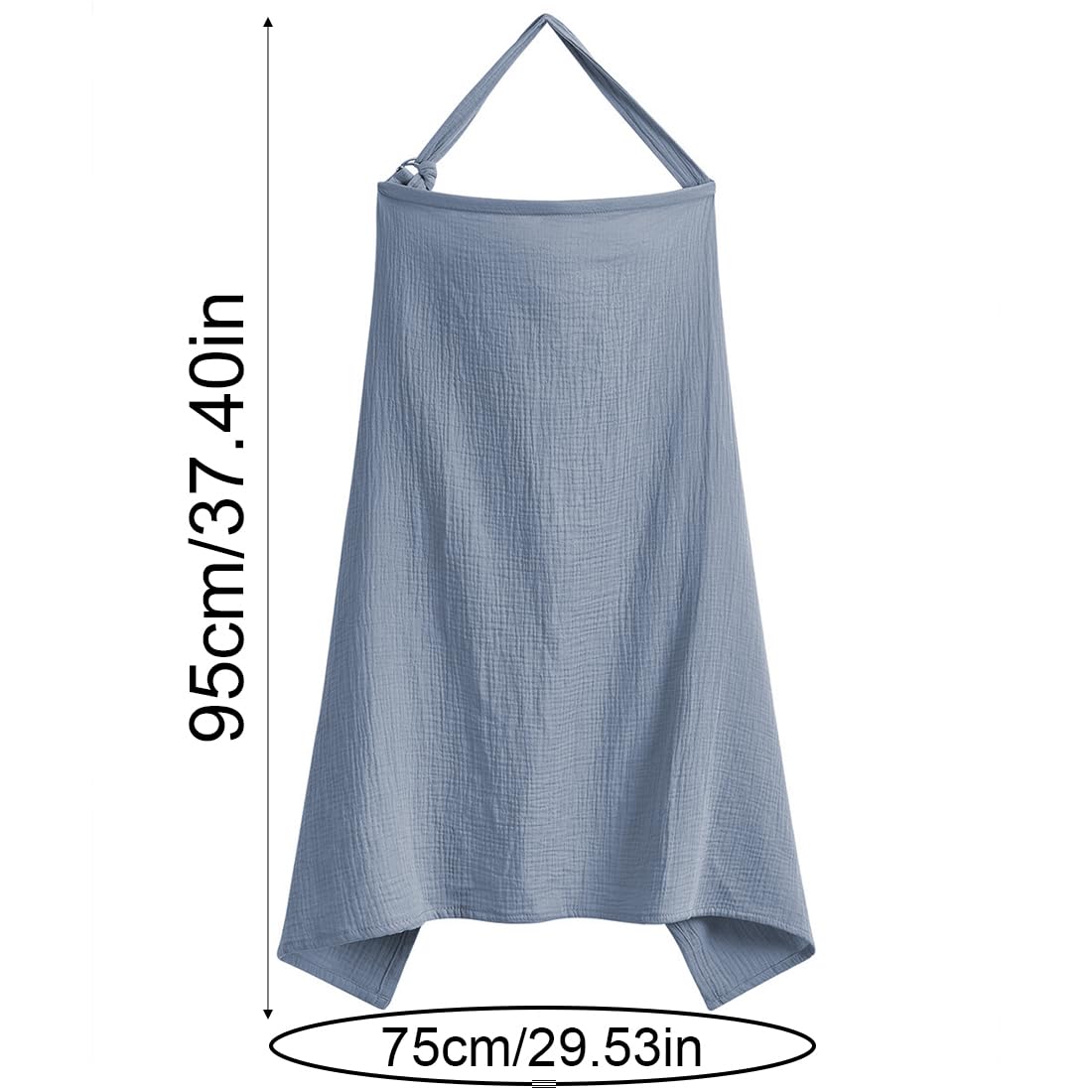 1 Artículo 75 * 95CM Funda de Muselina para Bebé Funda de Lactancia Transpirable con Círculo Rígido para Delantal de Lactancia de Madre Azul