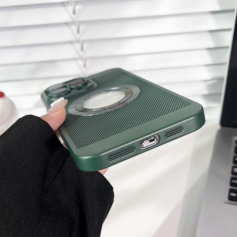 Miniatura 5 de Funda magnética transpirable para iPhone 14, 13, 12, 11 Pro Max, compatible con MagSafe, refrigeración por disipación de calor, ultrafina, a prueba