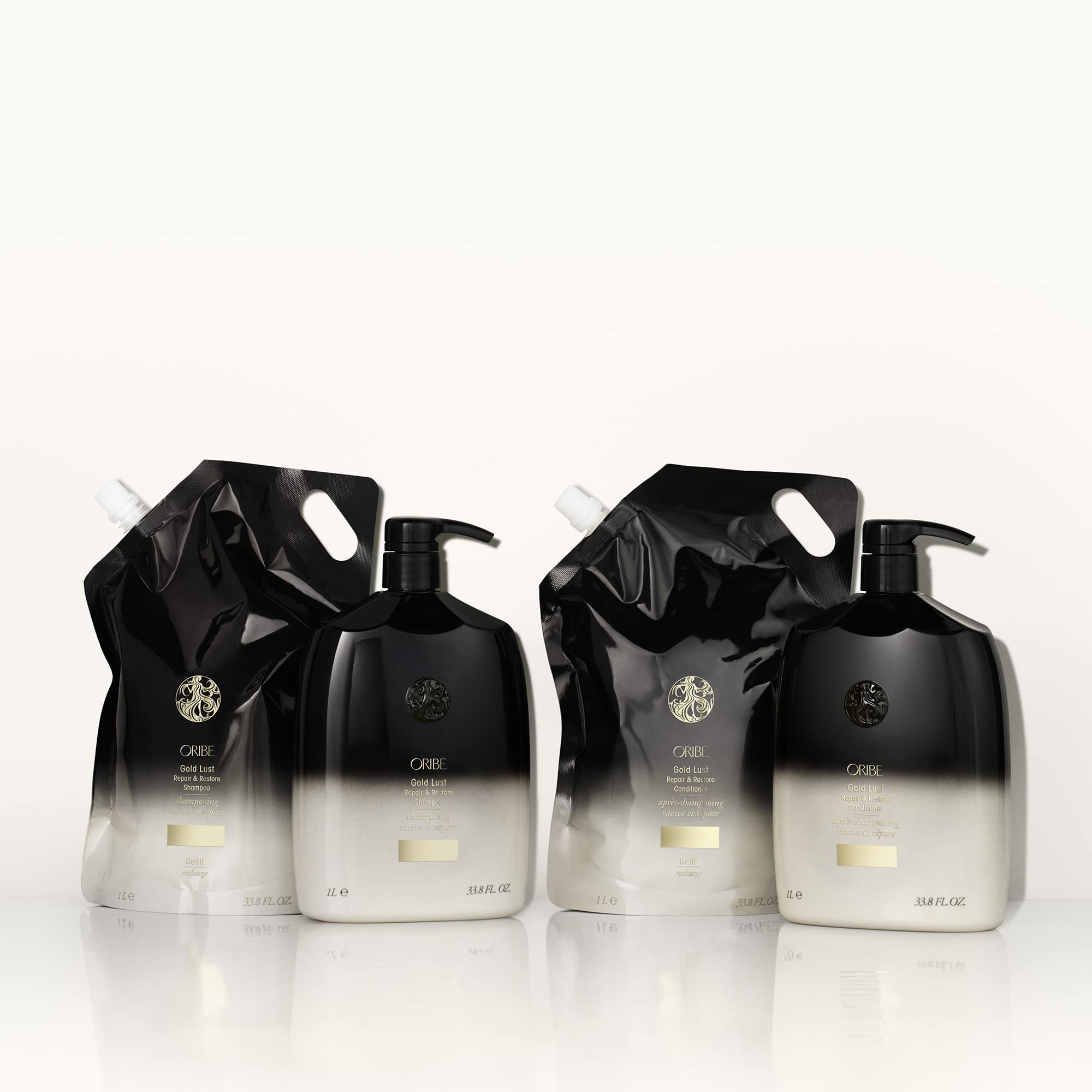 Oribe Gold Lust Repair & Restore Conditioner | Repairing Conditioner for Dry or Damaged Hair | Restores Moisture, Strength, and Softness for Healthier Hair | Liter Refill