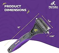 Vista 11 de Hertko - Cepillo metálico suave autolimpiante para mascotas, para cepillar pelo corto y largo de gatos y perros, cepillo, peine, rastrillo