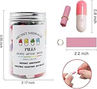 Vista 4 de Pastillas de mensaje de cápsula en botella, 110 píldoras de amor lindas para cumpleaños, Navidad, aniversario, día de San Valentín, relaciones