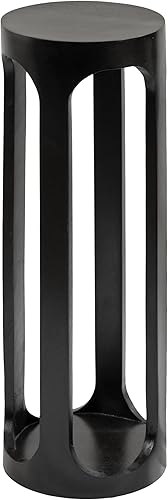 Miniatura 13 de Kate and Laurel Dahl - Mesa redonda de madera para bebidas; 12 x 23 pulgadas; encalada; mesa de pedestal circular de madera bohemia de transición