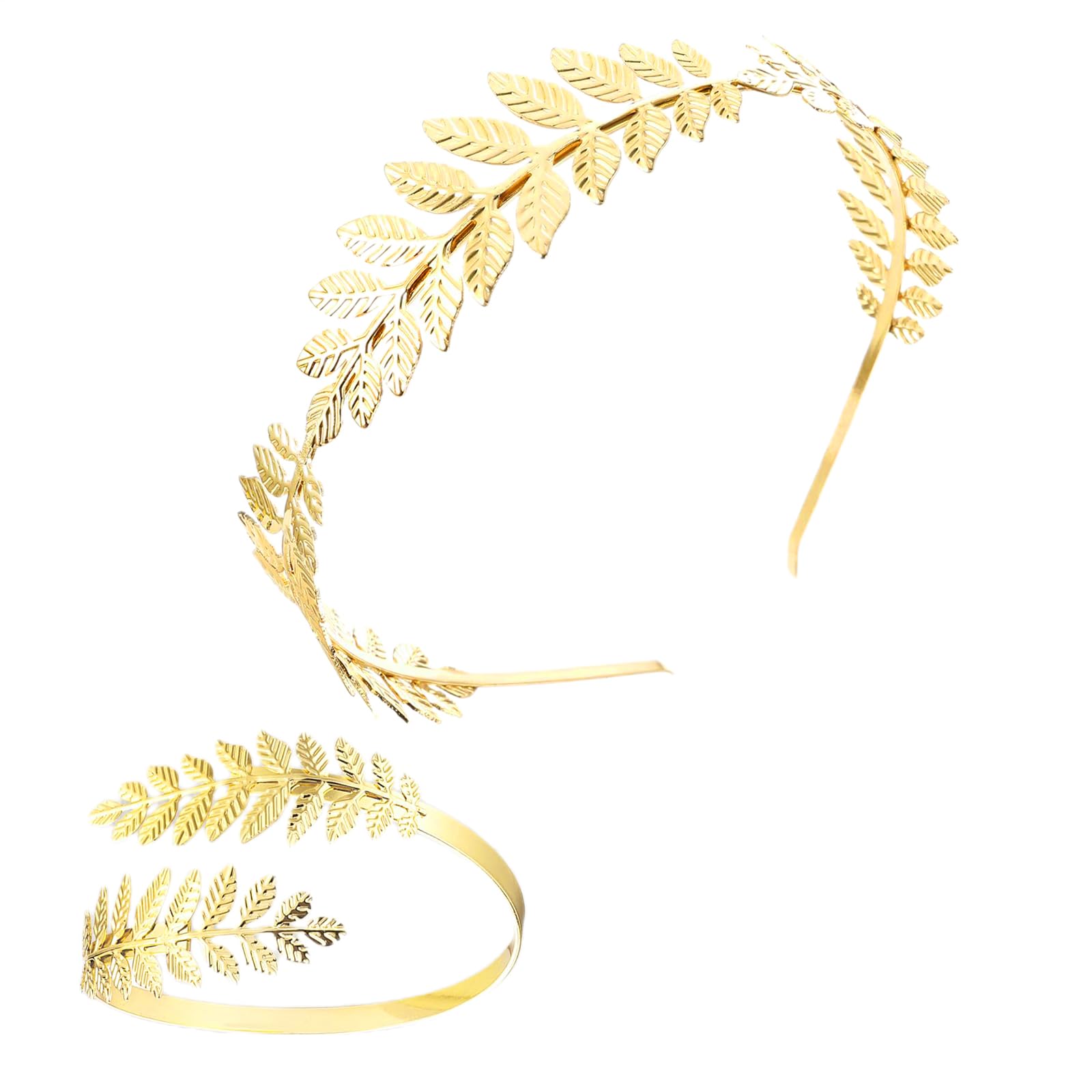 GUIZIYAO Corona de hojas romanas, 2 Piezas Diadema de Hoja de Oro Griega, diadema para novia, Tocado de Hoja de Laurel, adecuadas para Bodas, fiestas, cosplay