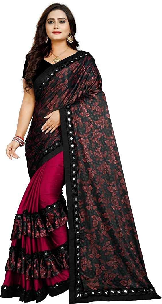 VAIVIDHYAM Women's Banglori Malai Saree with Blouse Piece…