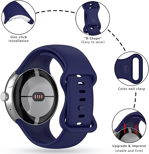 Miniatura 29 de Band Compatible with Google Pixel Watch 1/2/3/4 (41mm), Soft Silicone Sport Replacement Straps Bracelet for Google Pixel Watch 41mm