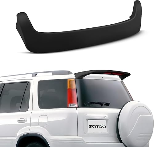 SCITOO Alerón de techo para Honda CR-V 1997-2001 estilo de fábrica negro mate alerón de ventana de techo trasero con luz LED
