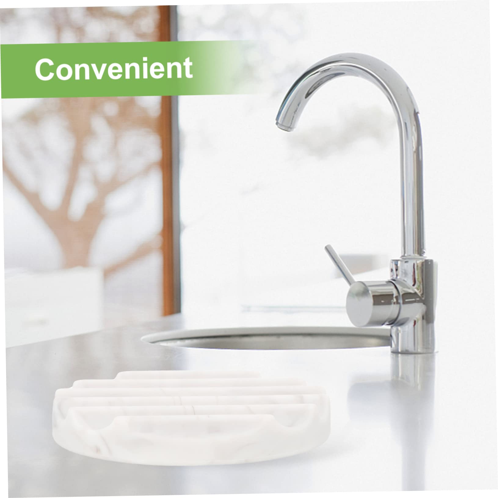 DECHOUS 5piezas Jabonera De para Baño Soporte De Jabón Drenaje Diseño Elegante Color Mármol Organizador Práctico y para Cocina y Ducha