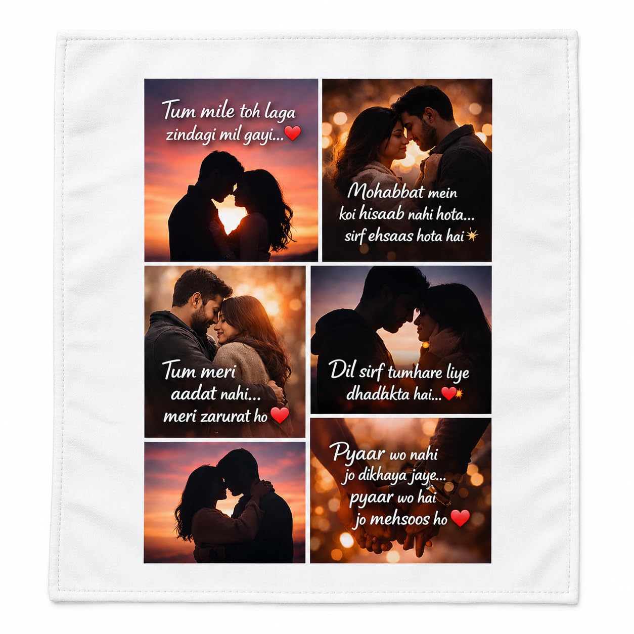 Personalised Romantic Love Quotes Cotton Handkerchief-image-27