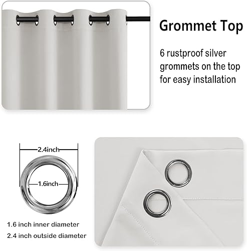 Miniatura 4 de DWCN Cortinas opacas cortas para dormitorio con alzapaños, de privacidad, para oscurecer la habitación, con ojales en la parte superior, para sala