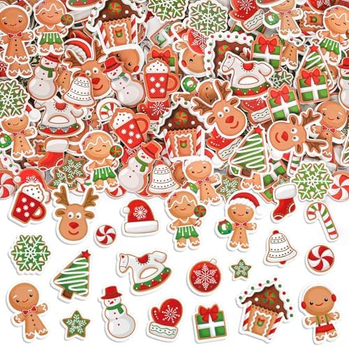 JarThenaAMCS 480Pcs Christmas Gingerbread Man Foam Stickers Red G...