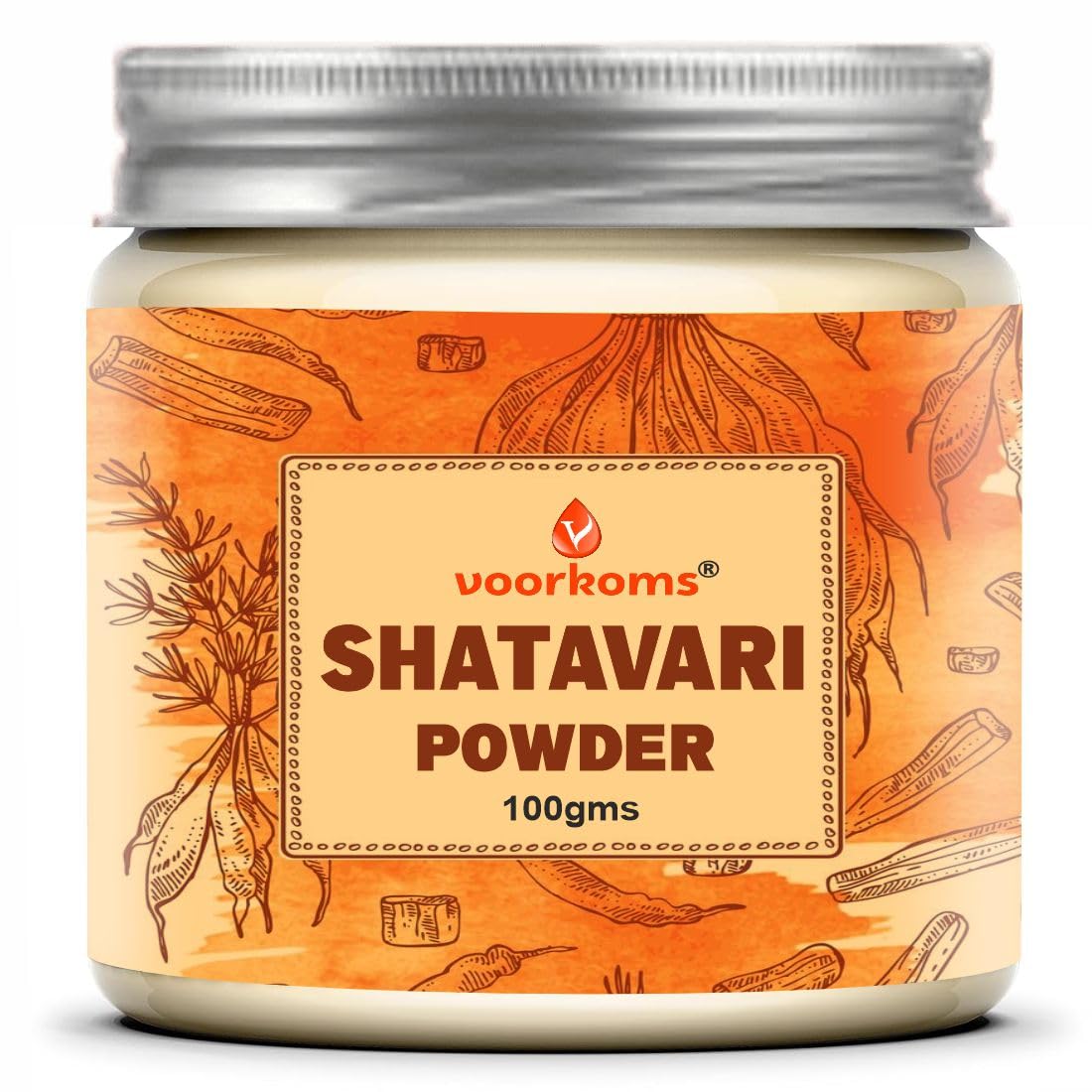 VOORKOMSPure Shatavari | Asparagus Racemosus Powder for Women, 100g | Herbal Supplement | Balance Women's Hormones| Promotes Vitality and Strength