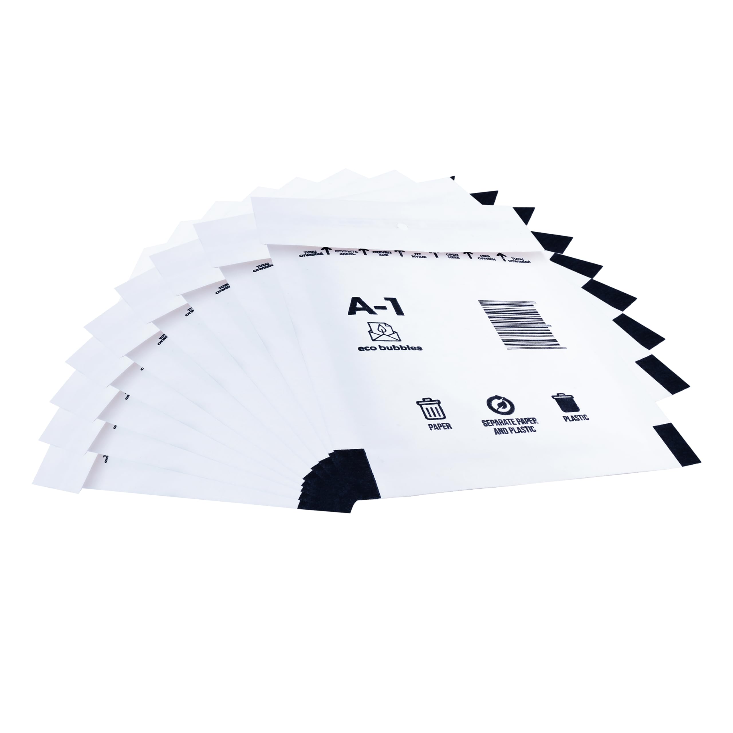 200 buste imbottite per spedizioni a bolle d'aria, formato A1 (120 x 175 mm), colore bianco, chiusura autoadesiva, 200 pezzi