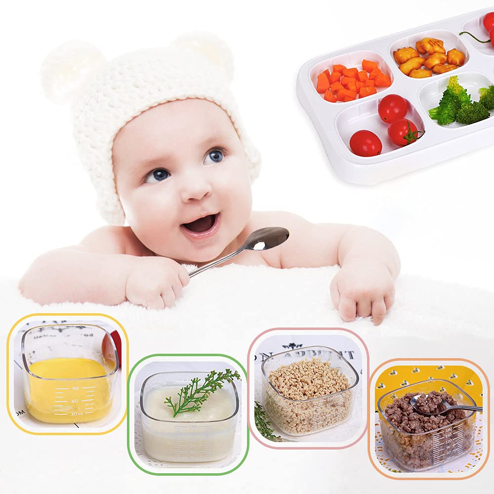 ANLEMIN Leakproof Baby Food Storage Jars - 6 PCS Transparent plastic Baby Food Storage Containers with Lids, Tritan Grade Freezer Storage, BPA Free Reusable Small Container : Baby