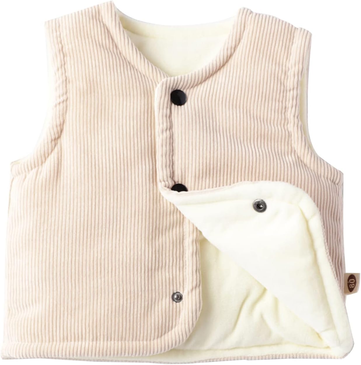 Moily Toddler Kids Crewneck Vertical Striped Vest Coat Sleeveless Button-Down Velvet Vest Top for Casual Unisex