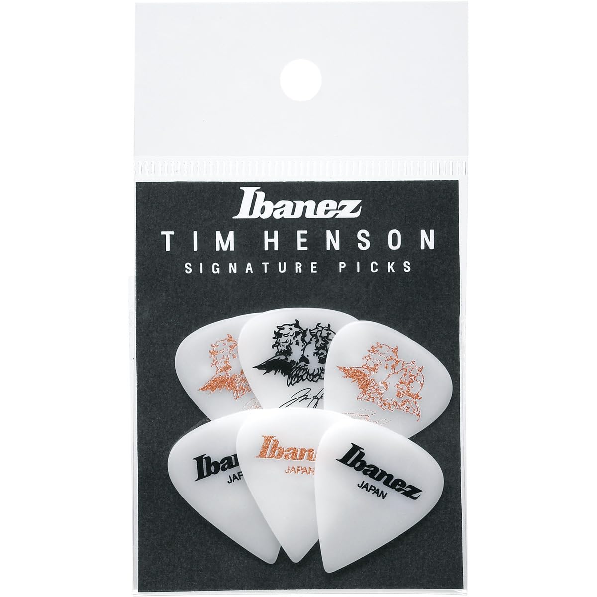 Tim Henson Signature Pick, Teardrop shape, 1.11mm, Polyacetal, Color: Black and White