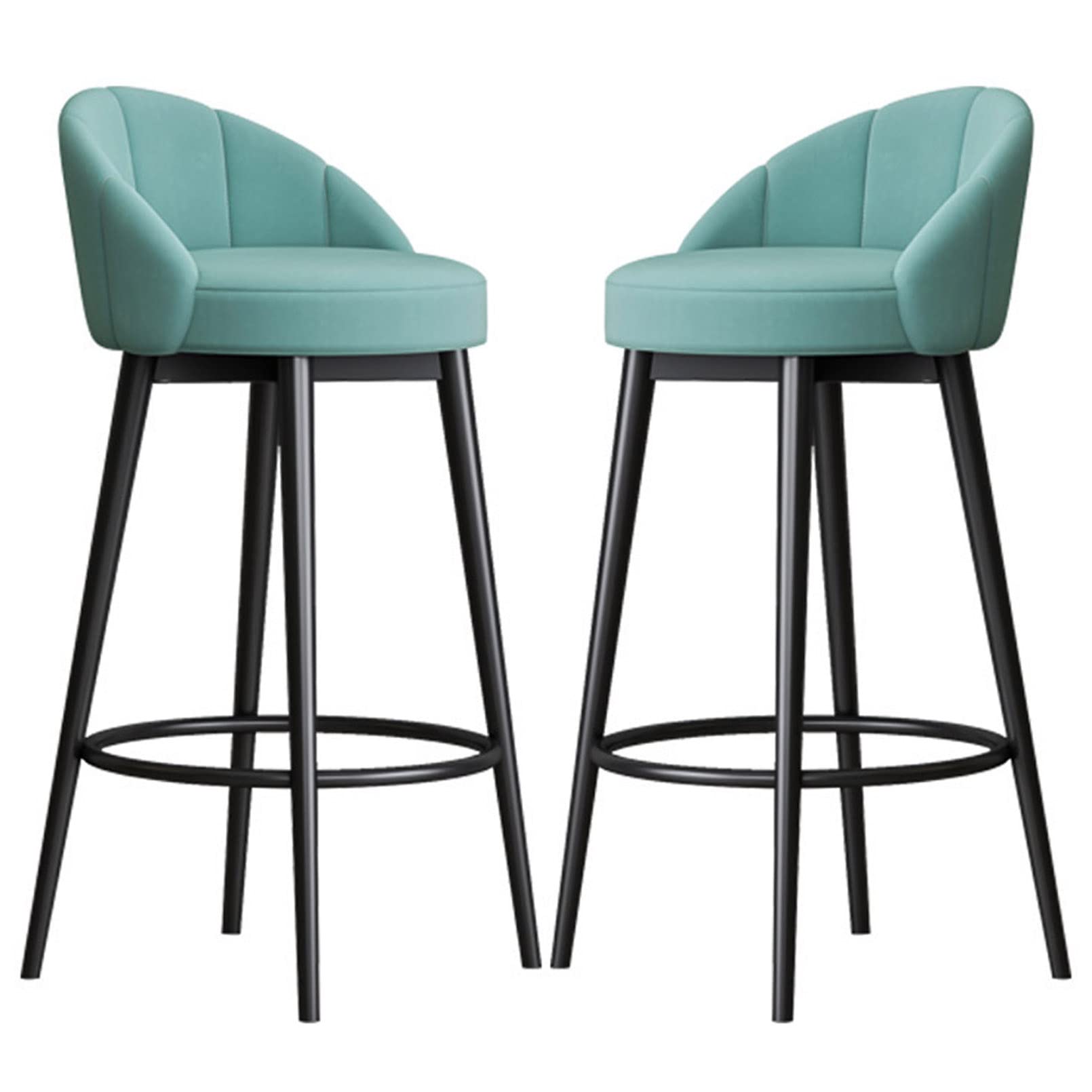 Tabourets de bar lot de 2 style industriel avec dossier et structure en métal noir pour cuisine