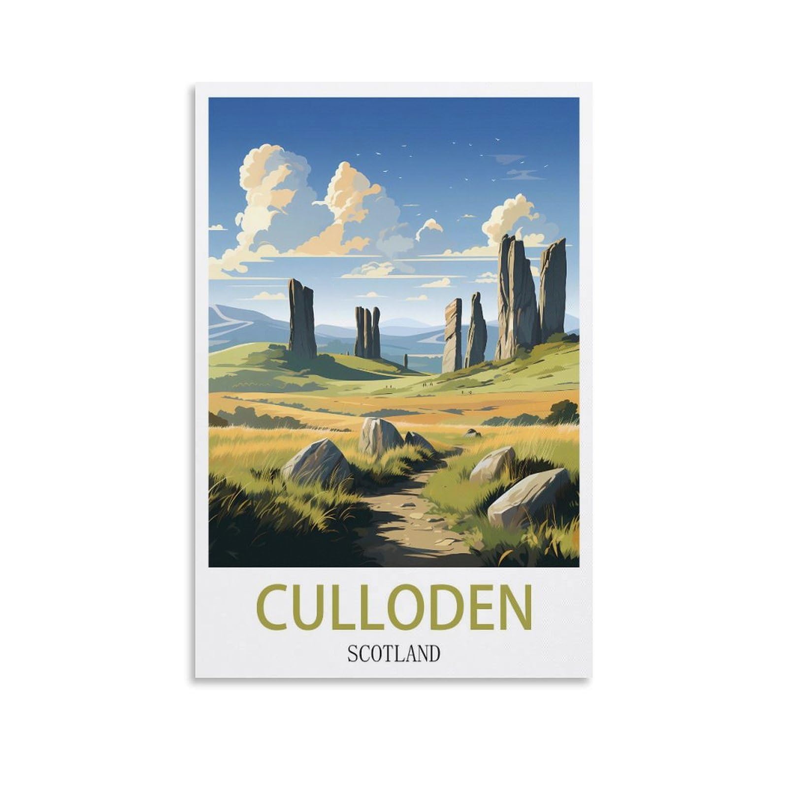 Metal Tin Sign Plaque Poster,Culloden Scotland,Vintage Plaques Poster Plaque Decor Retro Posters Gallery Wall Art Print 15x30cm