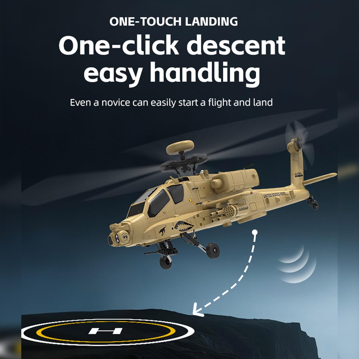 YU Xiang F11-N AH64 - Helicóptero teledirigido (escala 1:32, 2,4